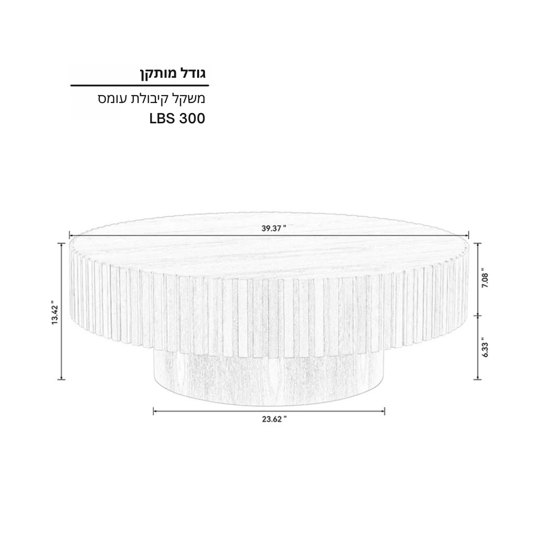 ™Cilindra | שולחן קפה תוף עגול – שולחן סלון מודרני בעבודת יד