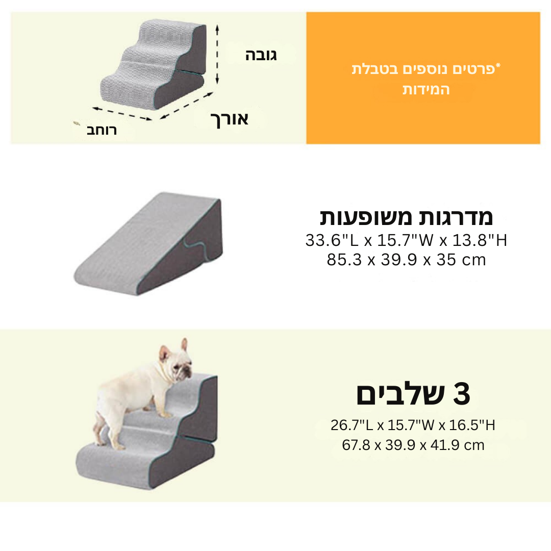 ™Flexipaw | מדרגות לכלבים עם ראמפ 2 ב-1 - הצעת דואו מיוחדת - קנו 1 ב-₪59.95 - וקבלו 2 רק ב-₪99.95