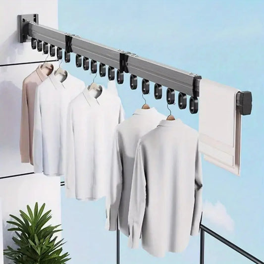 ™Zenvia | מתקן כביסה מתקפל – חוסך מקום עם מוט ייבוש טלסקופי לקיר