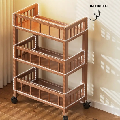 ™Oriva | עגלת אחסון רב-תכליתית – מדף נייד לסלונים ומטבחים