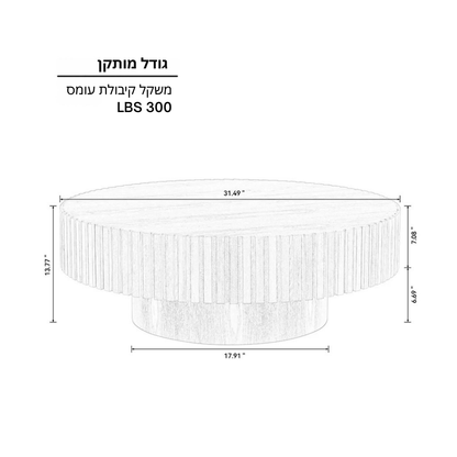 ™Cilindra | שולחן קפה תוף עגול – שולחן סלון מודרני בעבודת יד