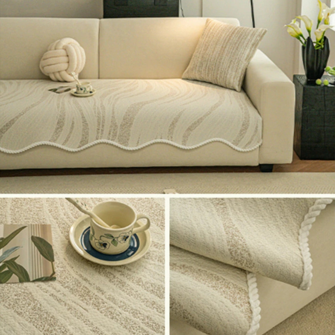 ™Cushify | כיסוי ספה משי קרח – מגע קריר, קצה קלוע, עיצוב פנים מינימליסטי