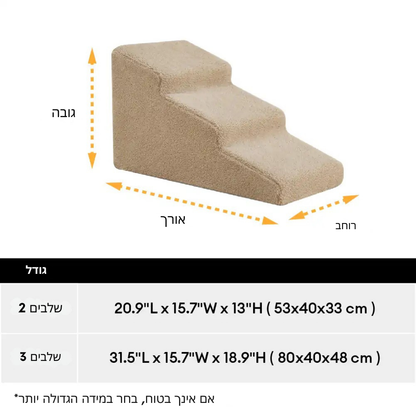 ™Pawstep | רמפה/מדרגות רכות לכלבים – עלייה נוחה למיטה ולספה, הגנה על המפרקים