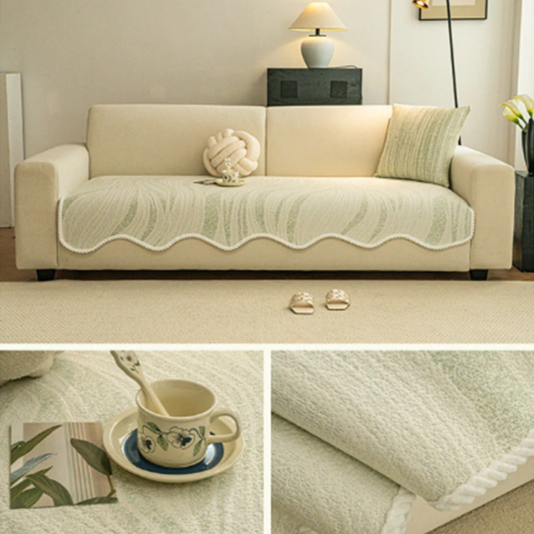™Cushify | כיסוי ספה משי קרח – מגע קריר, קצה קלוע, עיצוב פנים מינימליסטי
