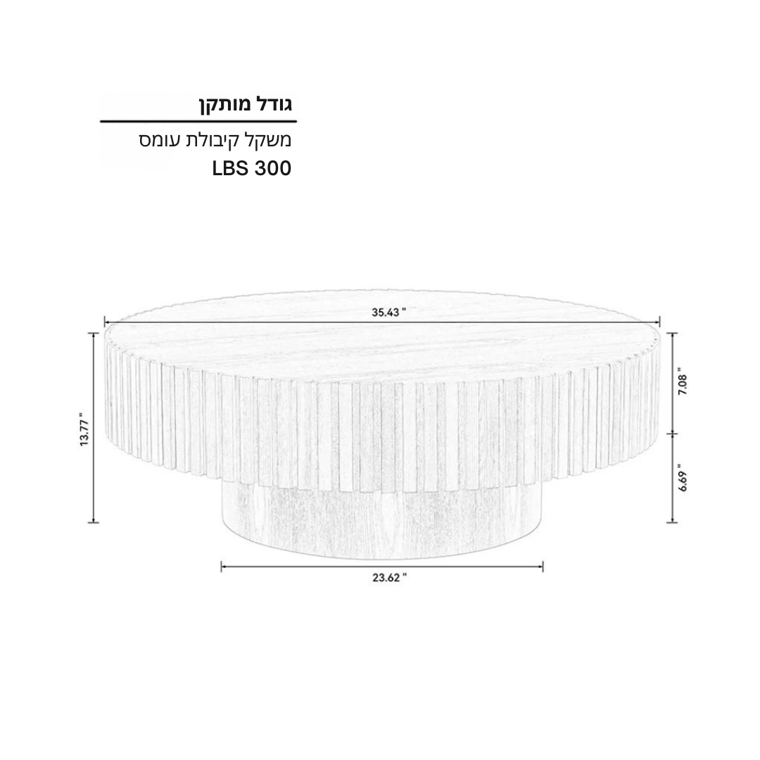 ™Cilindra | שולחן קפה תוף עגול – שולחן סלון מודרני בעבודת יד