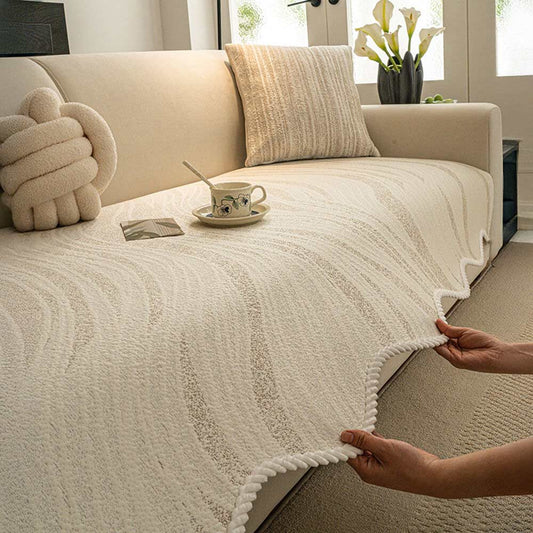 ™Cushify | כיסוי ספה משי קרח – מגע קריר, קצה קלוע, עיצוב פנים מינימליסטי
